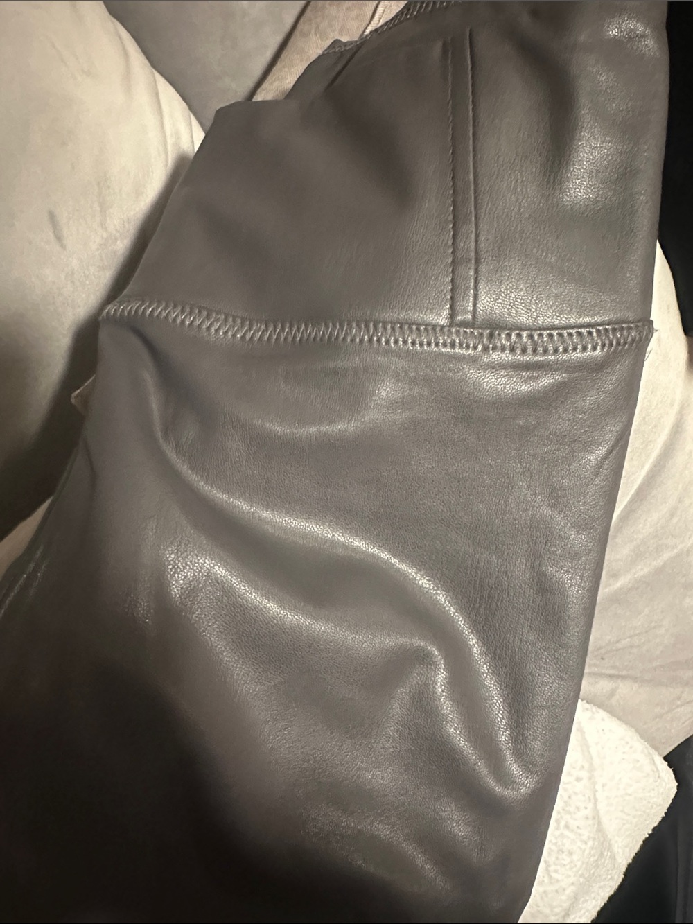 Warm grey BLeather Pants - Classic Sleek Design